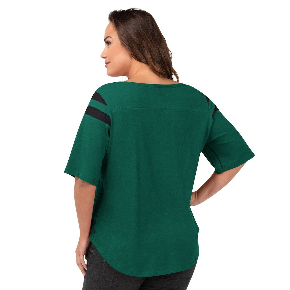 New York Jets G-III 4Her by Carl Banks Women's Plus Size Linebacker T-Shirt Green