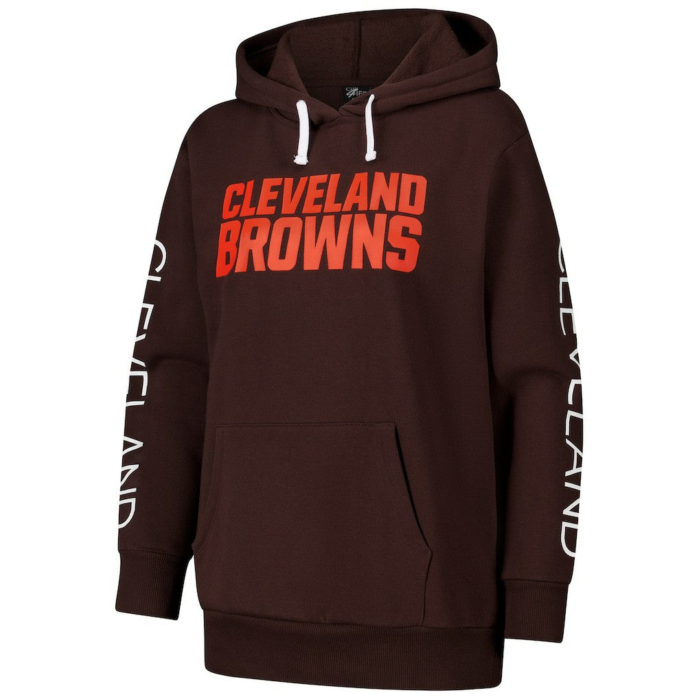 Cleveland Browns G-III 4Her by Carl Banks Women's Extra Inning Pullover Hoodie Brown