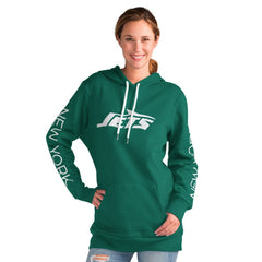 New York Jets G-III 4Her by Carl Banks Women's Extra Inning Pullover Hoodie Green