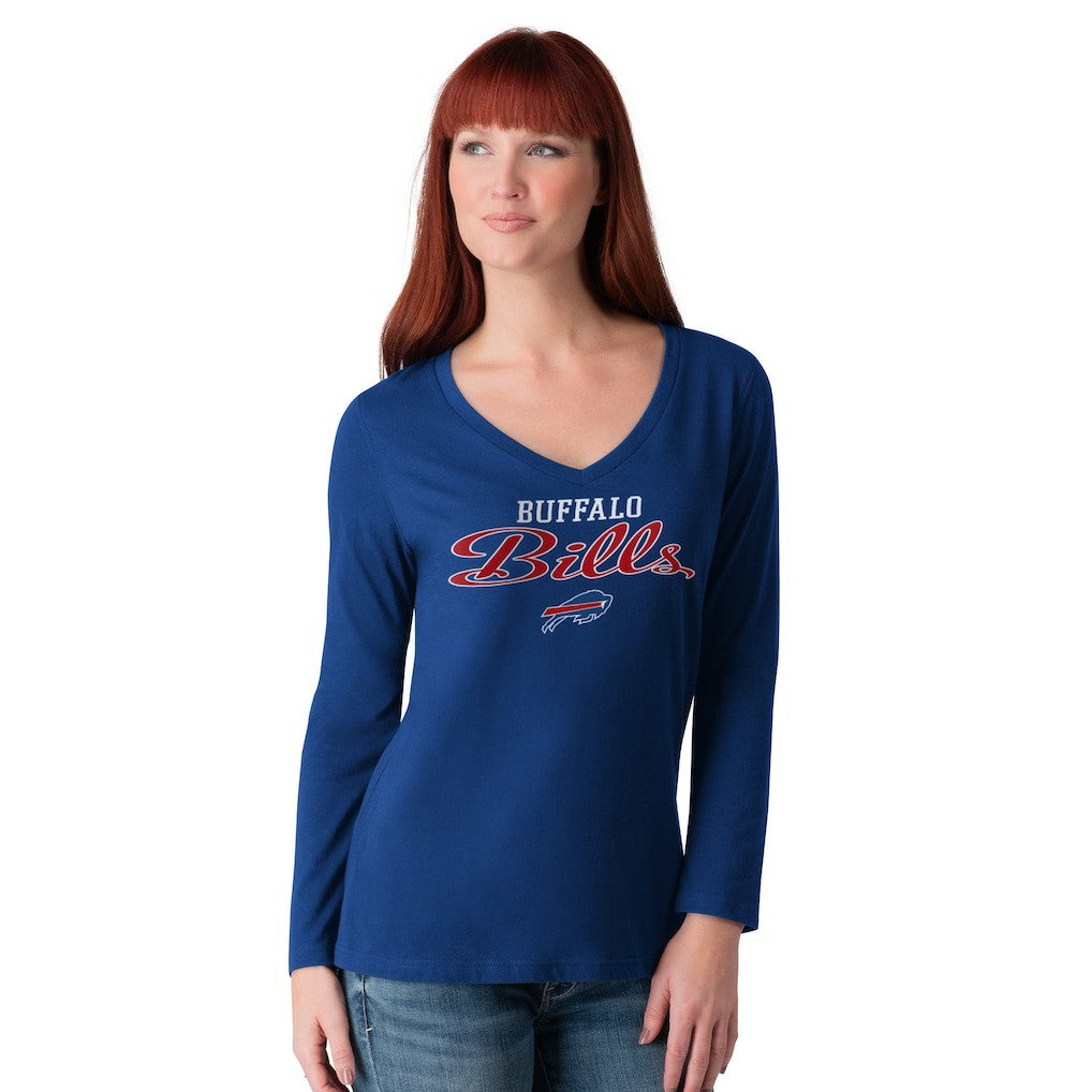 Buffalo Bills G-III 4Her by Carl Banks Women's Post Season Long Sleeve V-Neck T-Shirt Royal