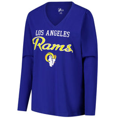 Los Angeles Rams G-III 4Her by Carl Banks Women's Post Season Long Sleeve V-Neck T-Shirt Royal