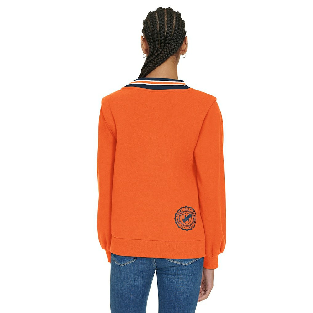 Denver Broncos Tommy Hilfiger Women's Alice V-Neck Pullover Sweatshirt Orange