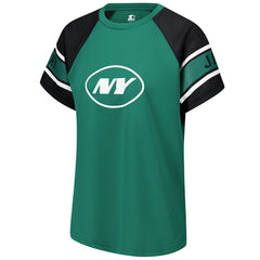 New York Jets Starter Women's 1st Rounder Color Block Raglan Top Green