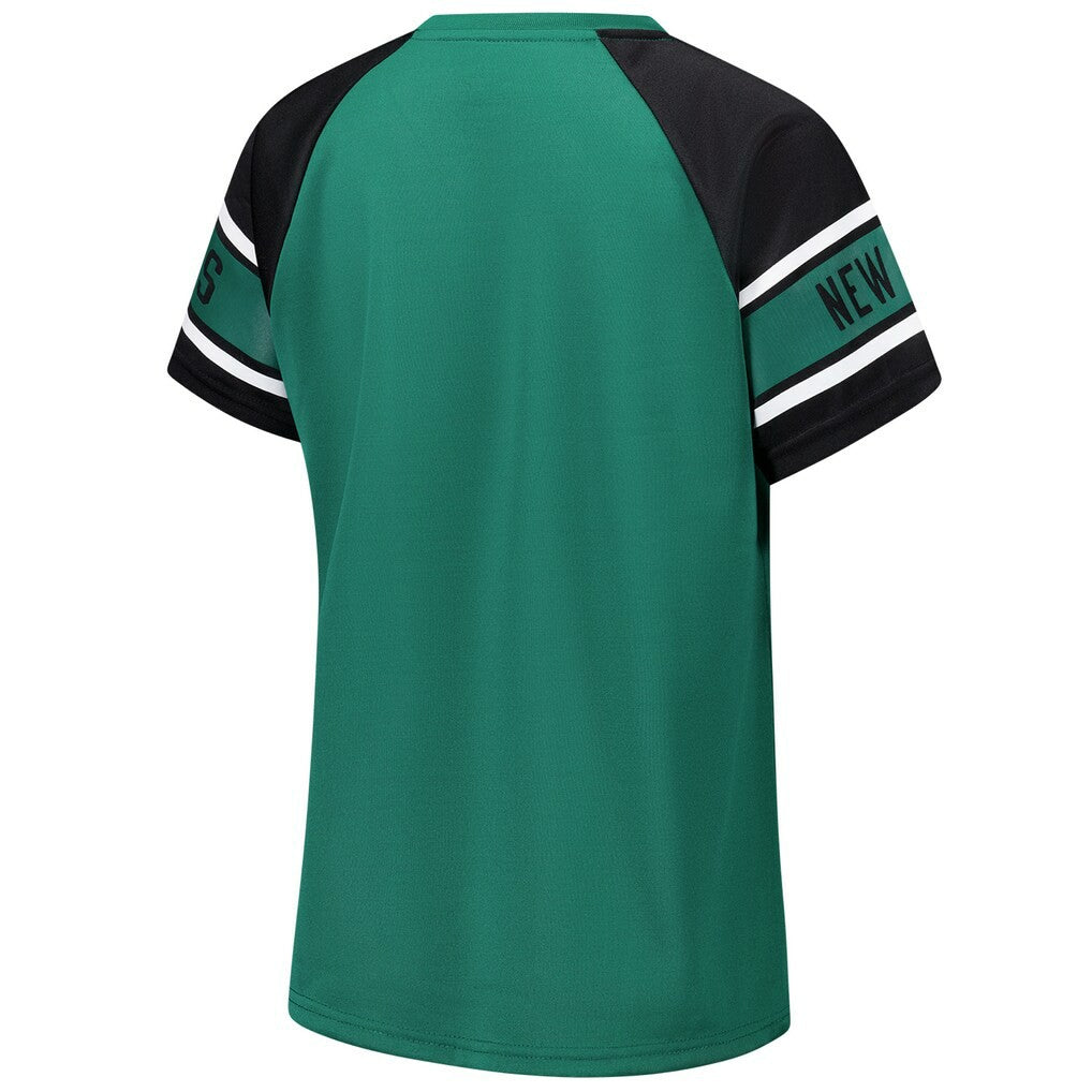 New York Jets Starter Women's 1st Rounder Color Block Raglan Top Green