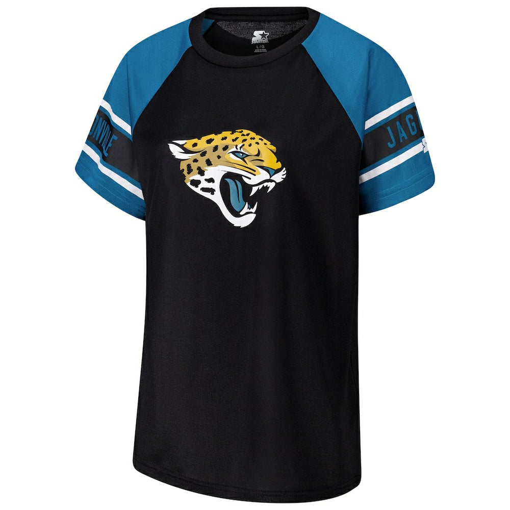 Jacksonville Jaguars Starter Women's 1st Rounder Color Block Raglan Top Black