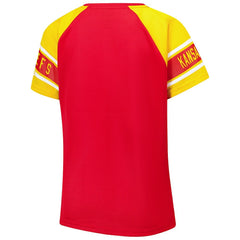 Kansas City Chiefs Starter Women's 1st Rounder Color Block Raglan Top Red