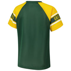 Green Bay Packers Starter Women's 1st Rounder Color Block Raglan Top Green