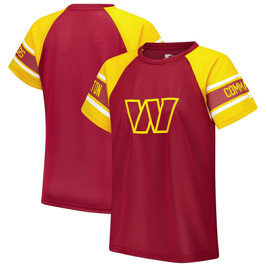Washington Commanders Starter Women's 1st Rounder Color Block Raglan Top Burgundy