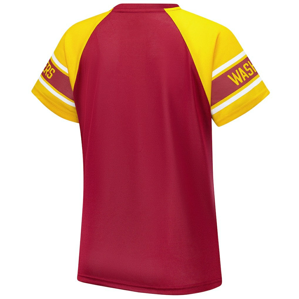 Washington Commanders Starter Women's 1st Rounder Color Block Raglan Top Burgundy
