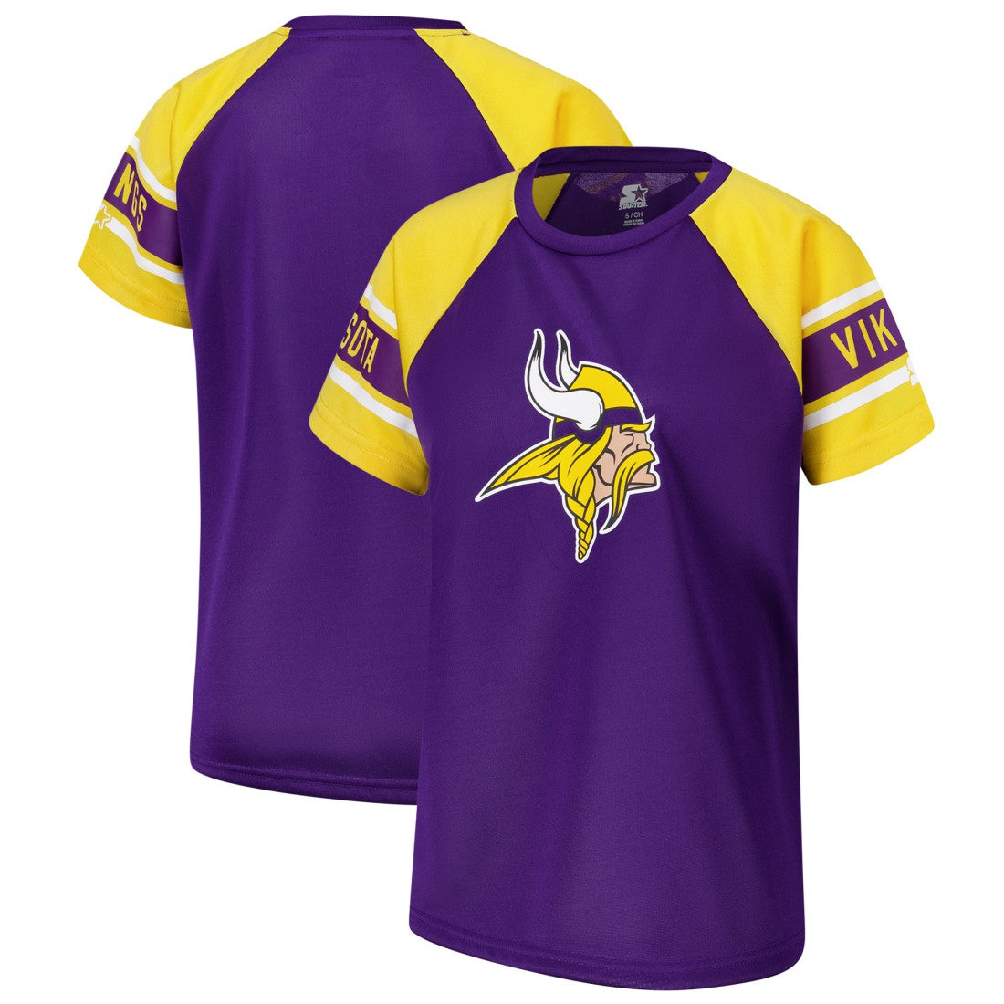 Minnesota Vikings Starter Women's 1st Rounder Color Block Raglan Top Purple