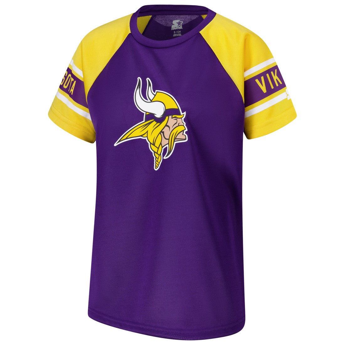Minnesota Vikings Starter Women's 1st Rounder Color Block Raglan Top Purple