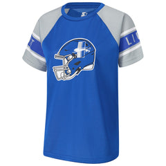 Detroit Lions Starter Women's 1st Rounder Color Block Raglan Top Blue