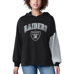 Las Vegas Raiders Starter Women's Power Move Long Sleeve Pullover Hoodie Black
