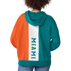 Miami Dolphins Starter Women's Power Move Long Sleeve Pullover Hoodie Aqua