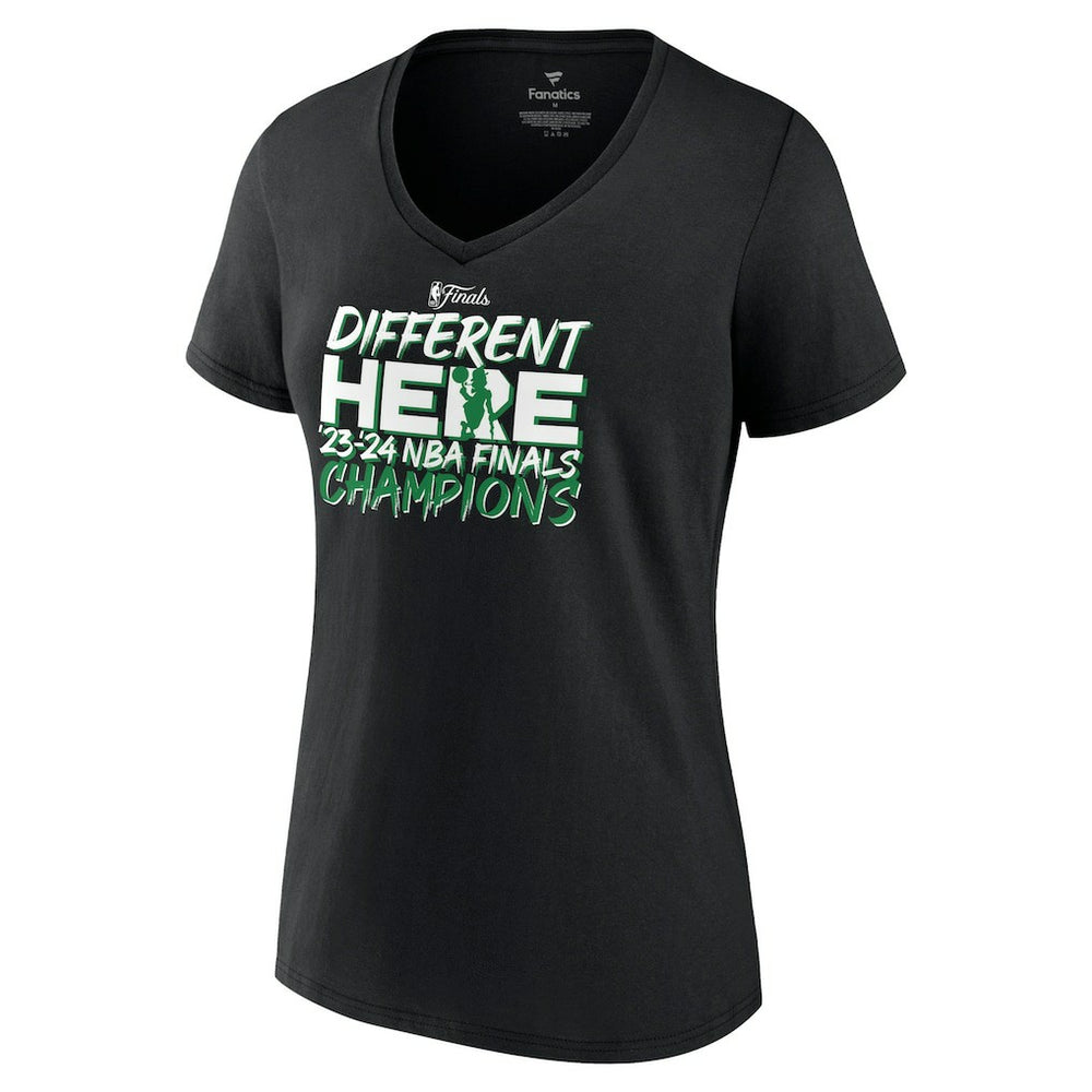 Boston Celtics Women's 2024 NBA Finals Champions Pump Fake Hometown Originals V-Neck T-Shirt Black