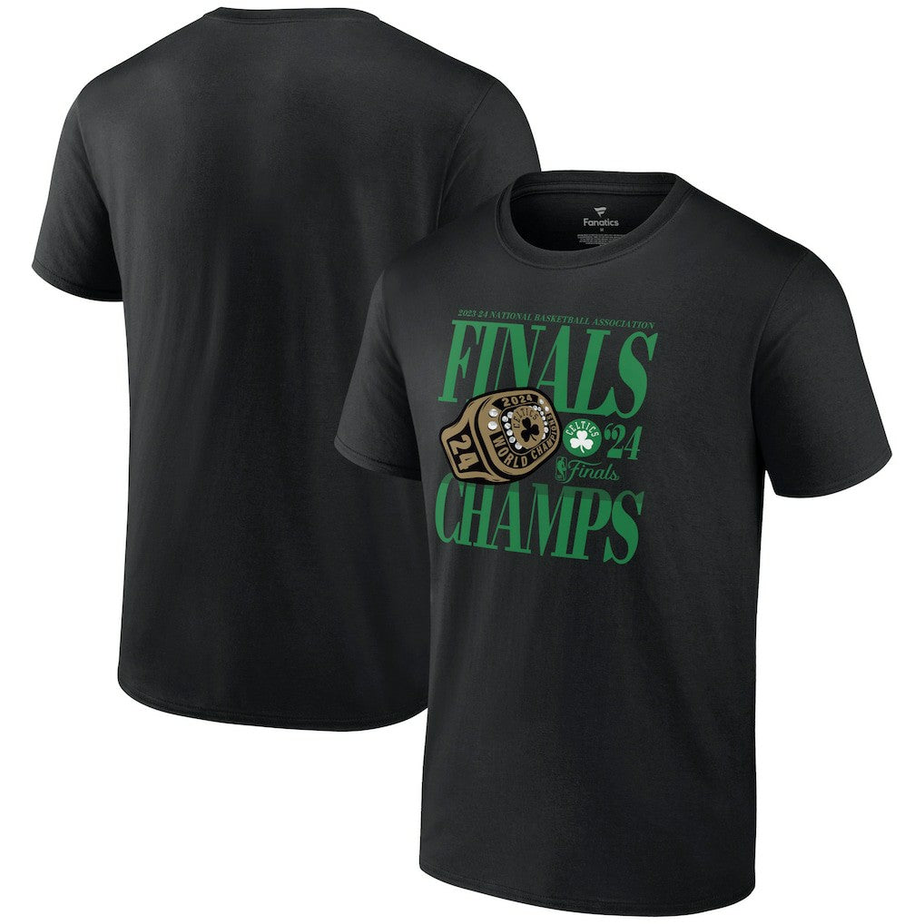 Boston Celtics 2024 NBA Finals Champions Ball Screen Ring T-Shirt Black