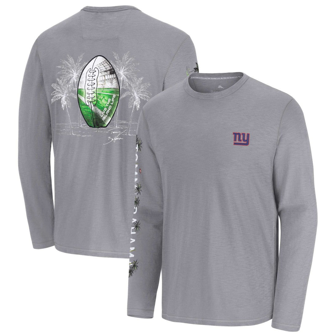 New York Giants Oasis Endzone Lux Long Sleeve T-Shirt Gray