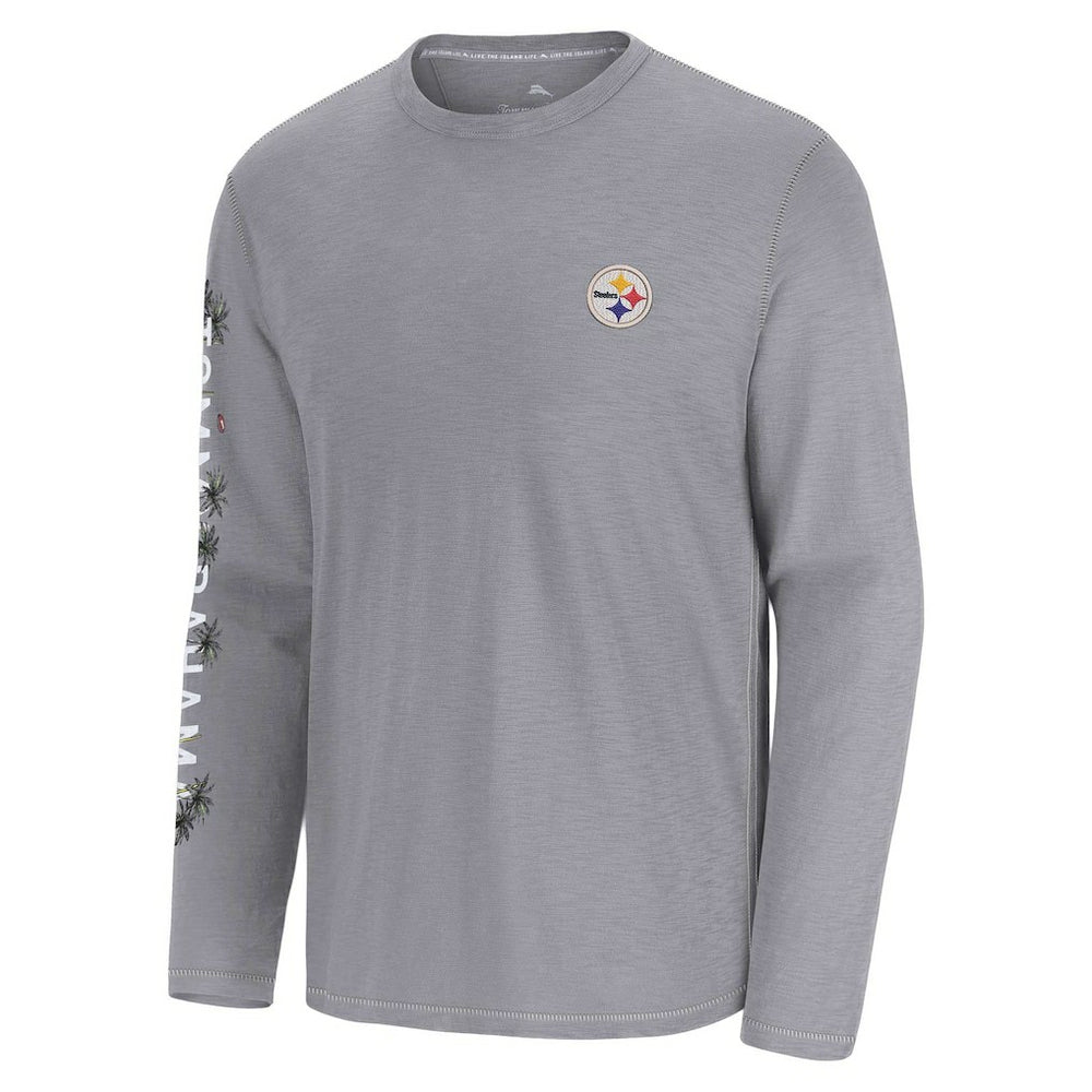 Pittsburgh Steelers Oasis Endzone Lux Long Sleeve T-Shirt Gray