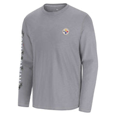 Pittsburgh Steelers Oasis Endzone Lux Long Sleeve T-Shirt Gray