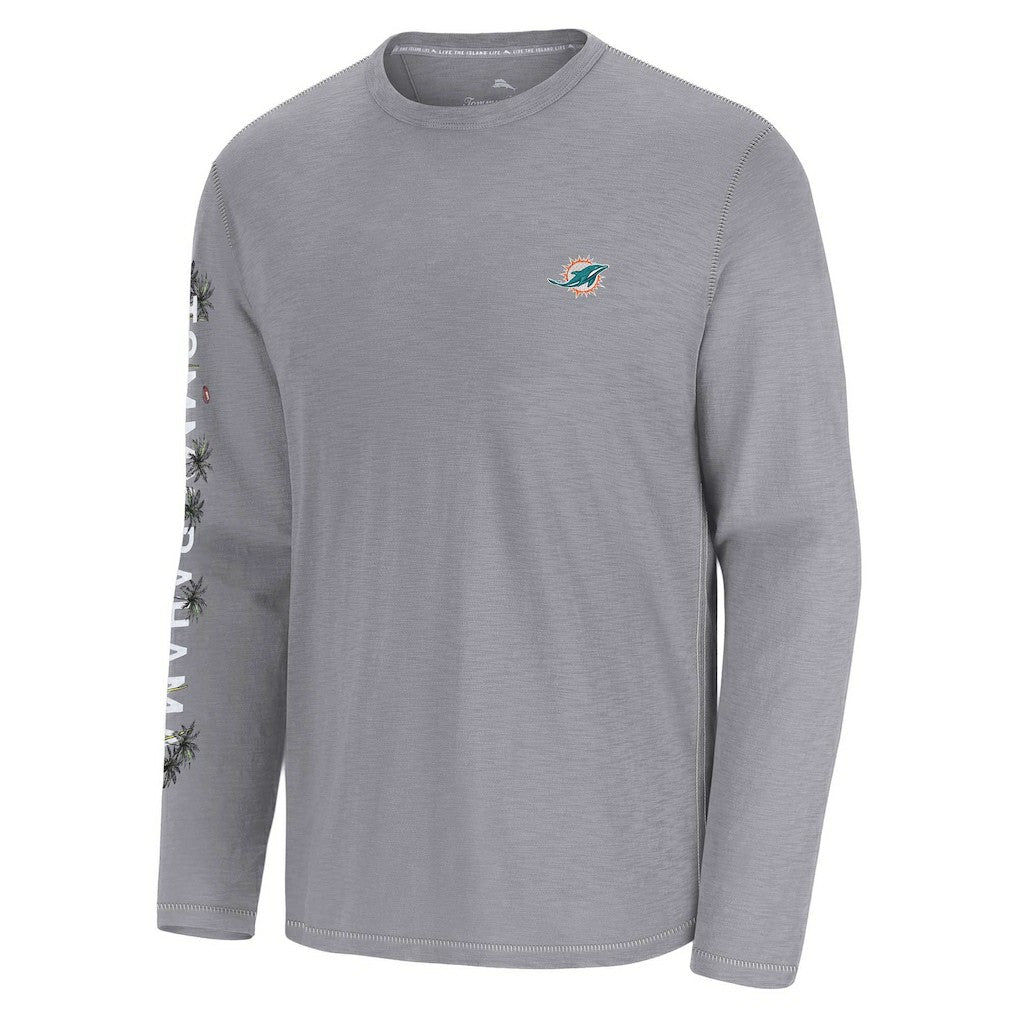 Miami Dolphins Oasis Endzone Lux Long Sleeve T-Shirt Gray