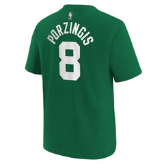 Kristaps Porzingis Boston Celtics Youth Icon Name & Number T-Shirt Kelly Green