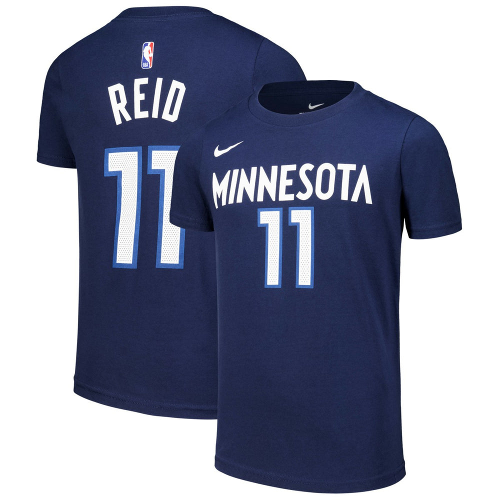 Naz Reid Minnesota Timberwolves Youth Icon Edition Name & Number T-Shirt Navy