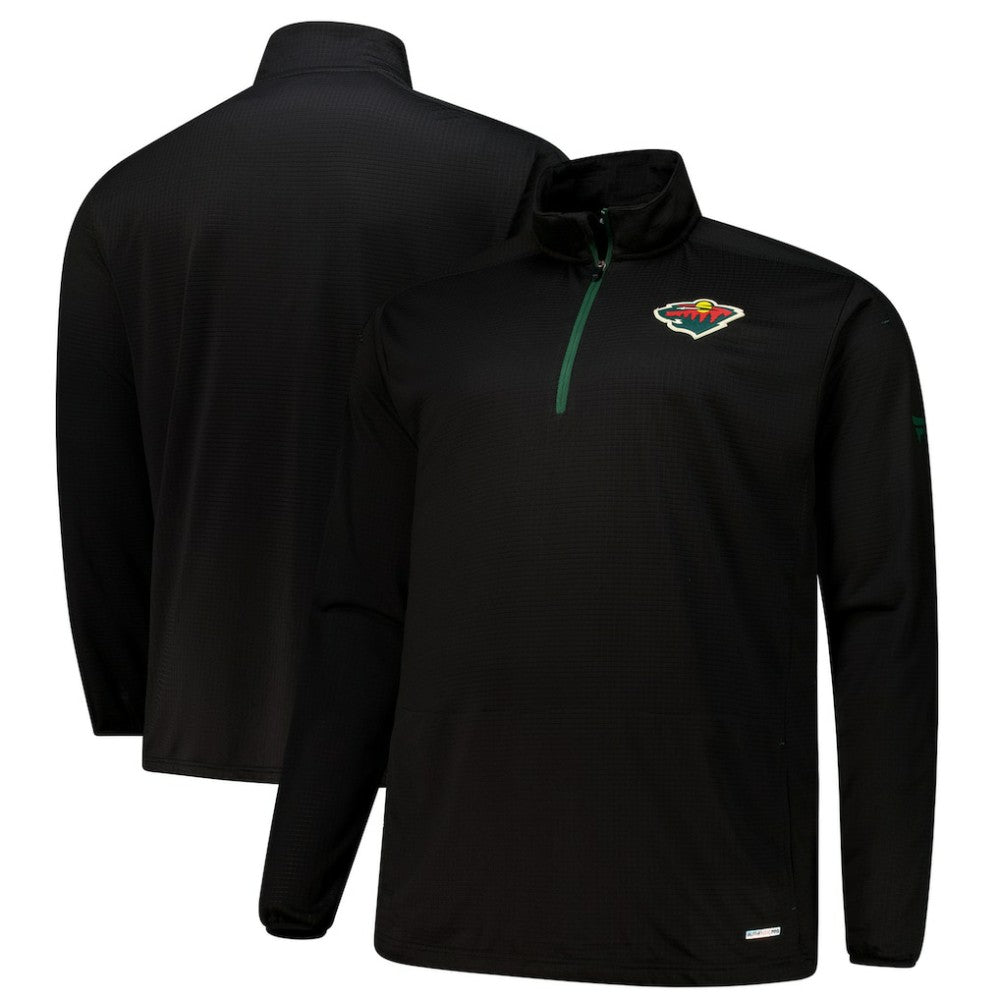 NHL Minnesota Wild Fanatics Big & Tall Authentic Pro Quarter-Zip Top - Black