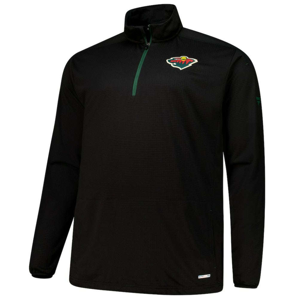 NHL Minnesota Wild Fanatics Big & Tall Authentic Pro Quarter-Zip Top - Black