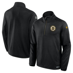 NHL Boston Bruins Fanatics Big & Tall Authentic Pro Quarter-Zip Top - Black
