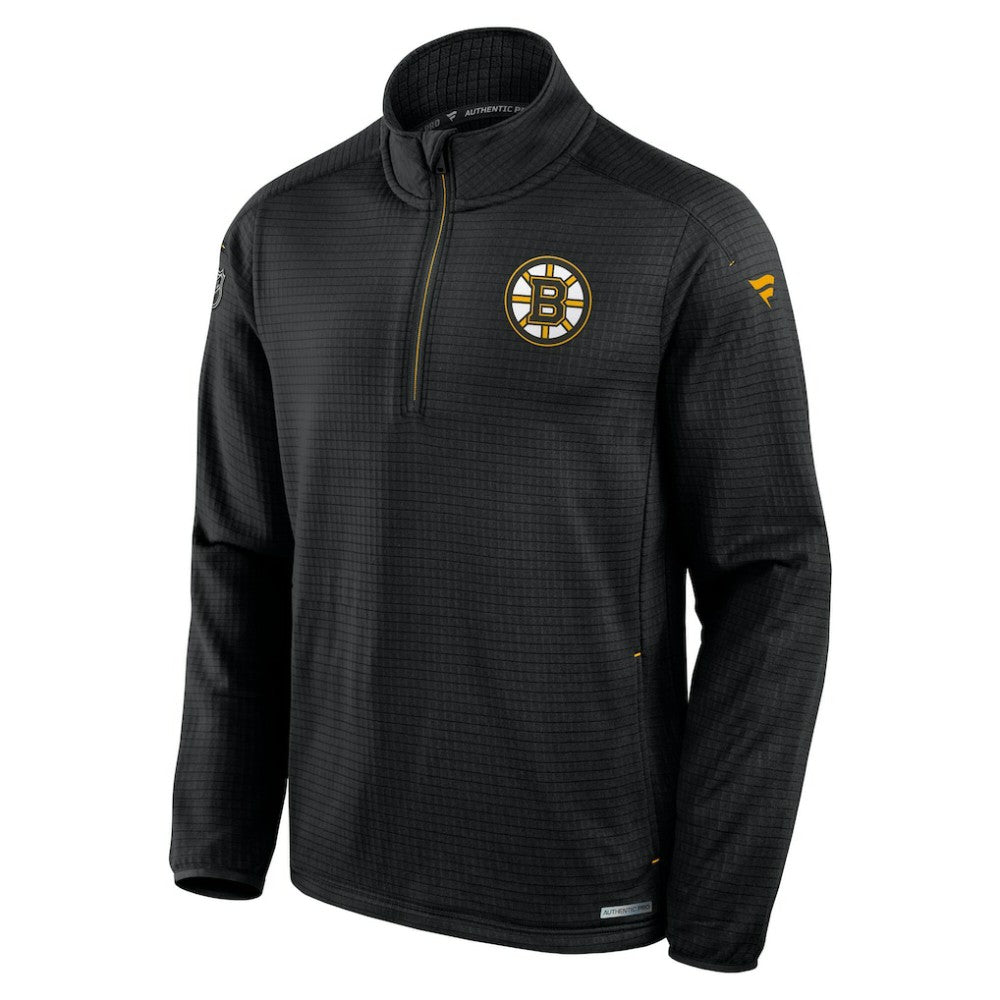NHL Boston Bruins Fanatics Big & Tall Authentic Pro Quarter-Zip Top - Black
