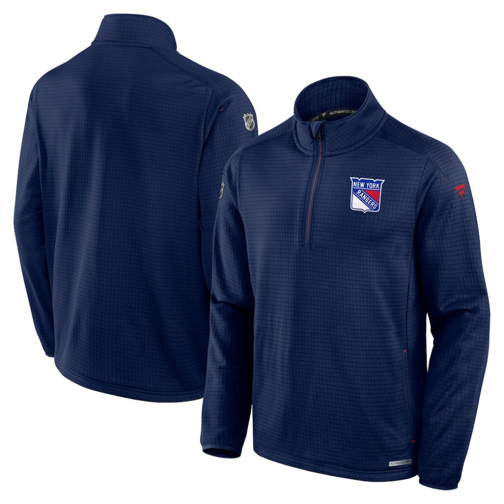 NHL New York Rangers Fanatics Big & Tall Authentic Pro Quarter-Zip Top - Navy