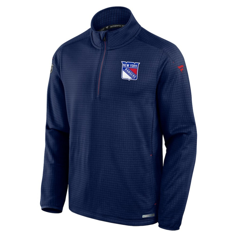 NHL New York Rangers Fanatics Big & Tall Authentic Pro Quarter-Zip Top - Navy