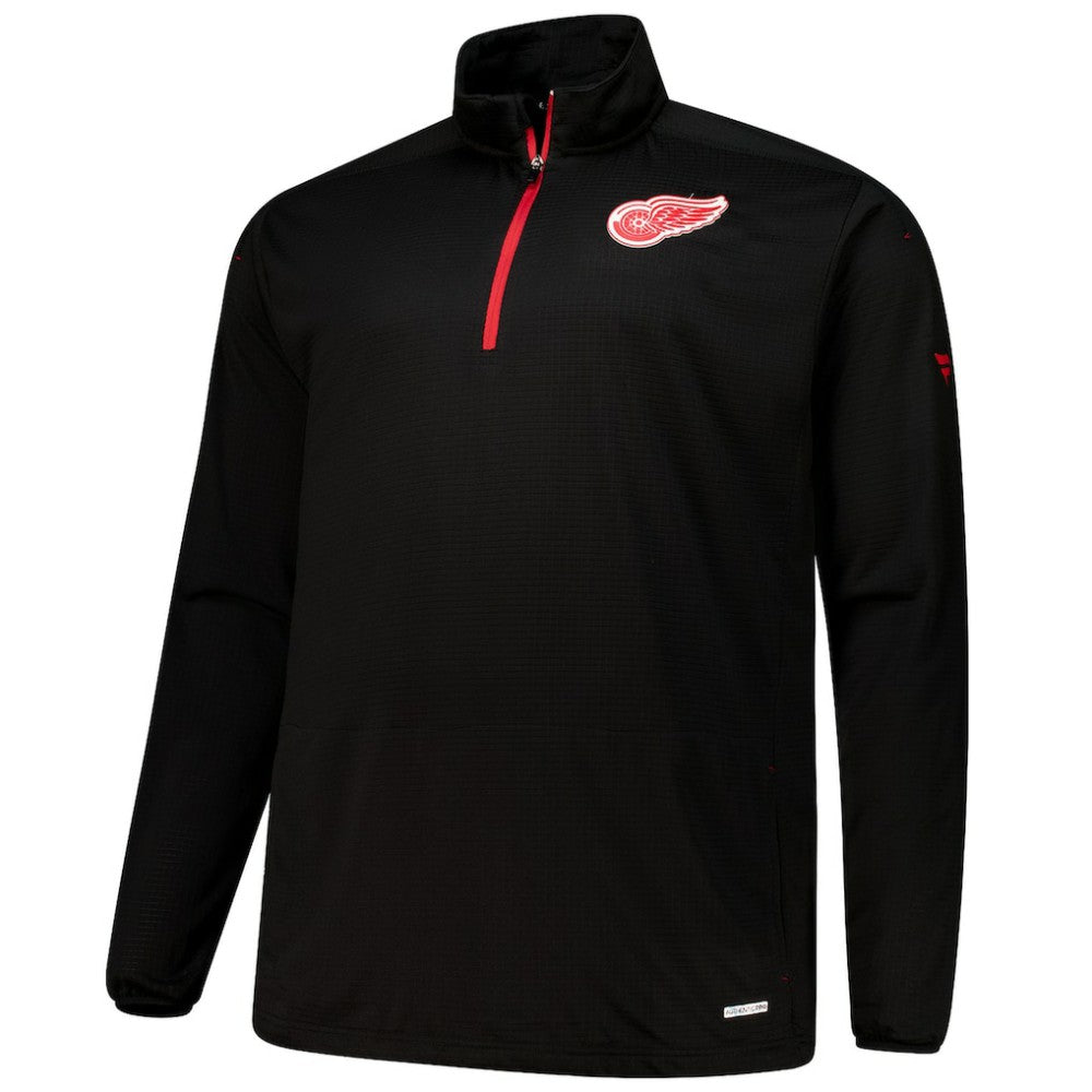 NHL Detroit Red Wings Fanatics Big & Tall Authentic Pro Quarter-Zip Top - Black