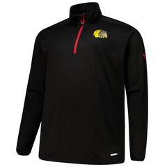 NHL Chicago Blackhawks Fanatics Big & Tall Authentic Pro Quarter-Zip Top - Black