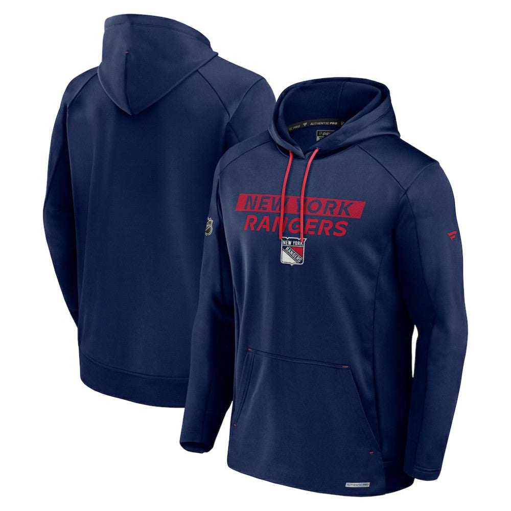 NHL New York Rangers Fanatics Big & Tall Authentic Pro Pullover Hoodie - Blue