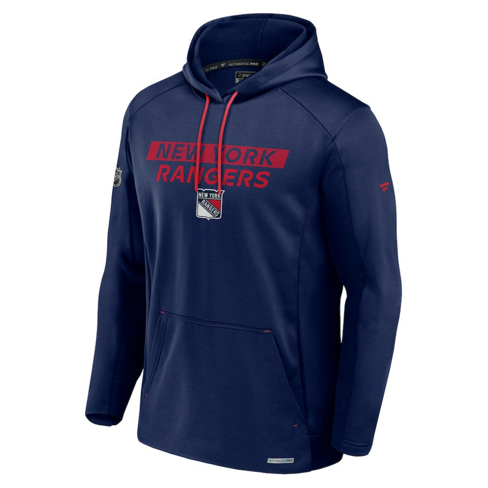 NHL New York Rangers Fanatics Big & Tall Authentic Pro Pullover Hoodie - Blue