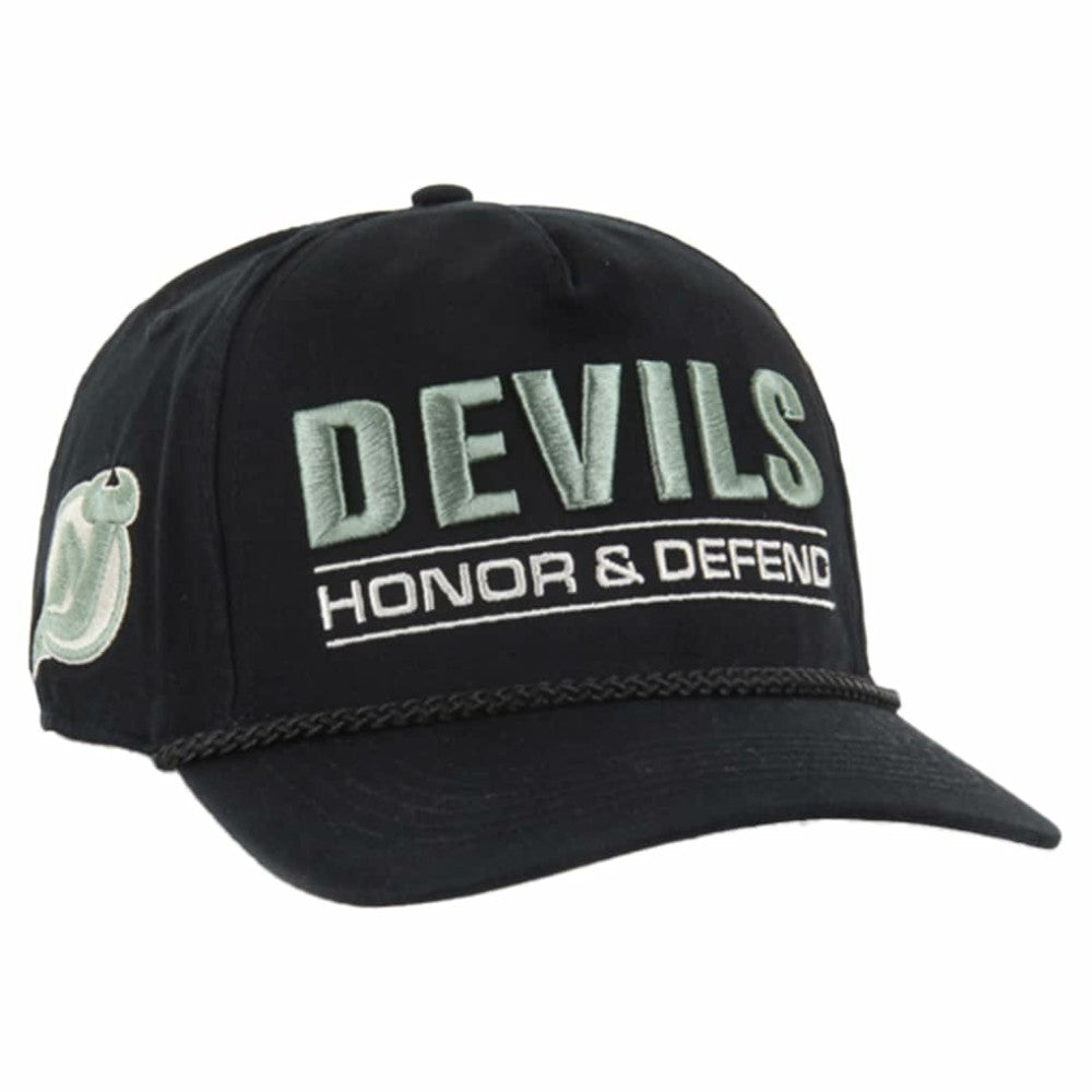 NHL New Jersey Devils '47 OHT Military Appreciation Homeland Honor and Defend Hitch Adjustable Hat - Black