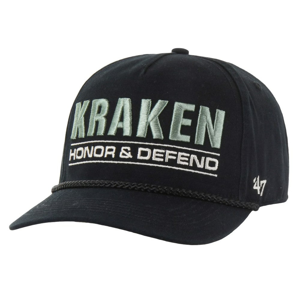 NHL Seattle Kraken '47 OHT Military Appreciation Homeland Honor and Defend Hitch Adjustable Hat - Black