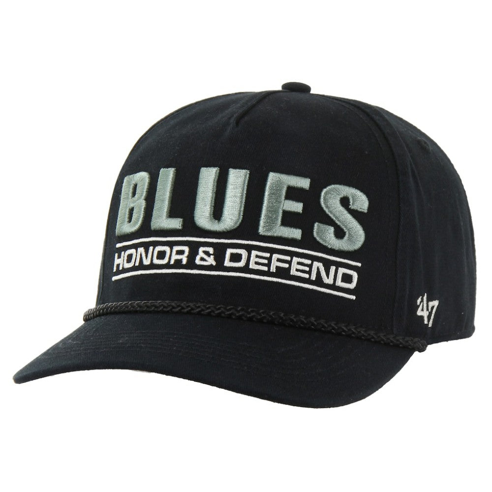 NHL St. Louis Blues '47 OHT Military Appreciation Homeland Honor and Defend Hitch Adjustable Hat - Black