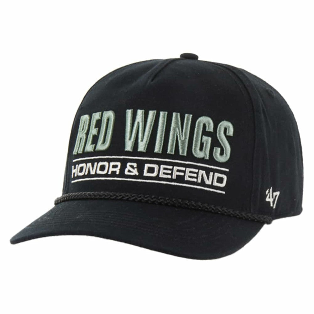 NHL Detroit Red Wings '47 OHT Military Appreciation Homeland Honor and Defend Hitch Adjustable Hat - Black