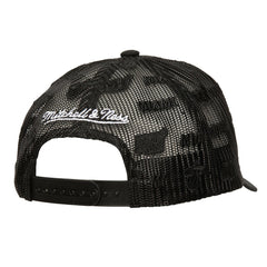 Miami Heat Monogram Allover Logo Mesh Trucker Adjustable Hat Black