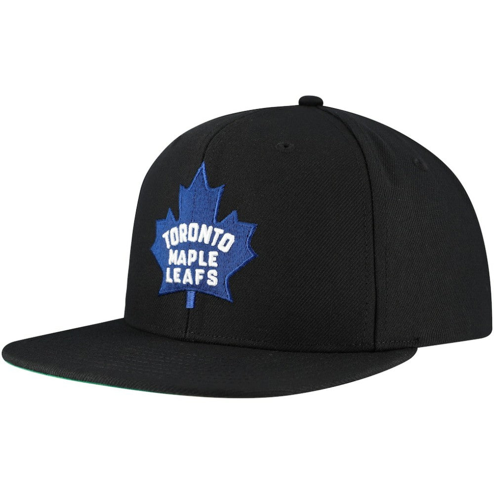 NHL Toronto Maple Leafs Mitchell & Ness Core Top Spot Snapback Hat - Black