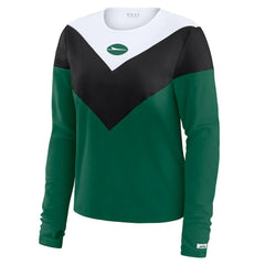 New York Jets WEAR by Erin Andrews Women's Chevron Tri-Blend Long Sleeve T-Shirt Green/Black