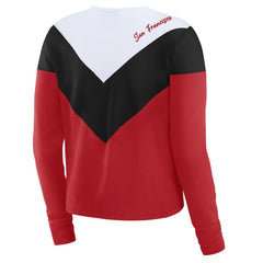 San Francisco 49ers WEAR by Erin Andrews Women's Chevron Tri-Blend Long Sleeve T-Shirt Scarlet/Black