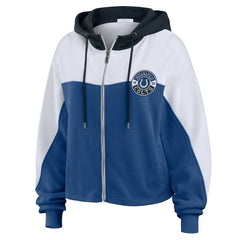 Indianapolis Colts WEAR by Erin Andrews Women's Plus Size Color Block Full-Zip Hoodie Royal