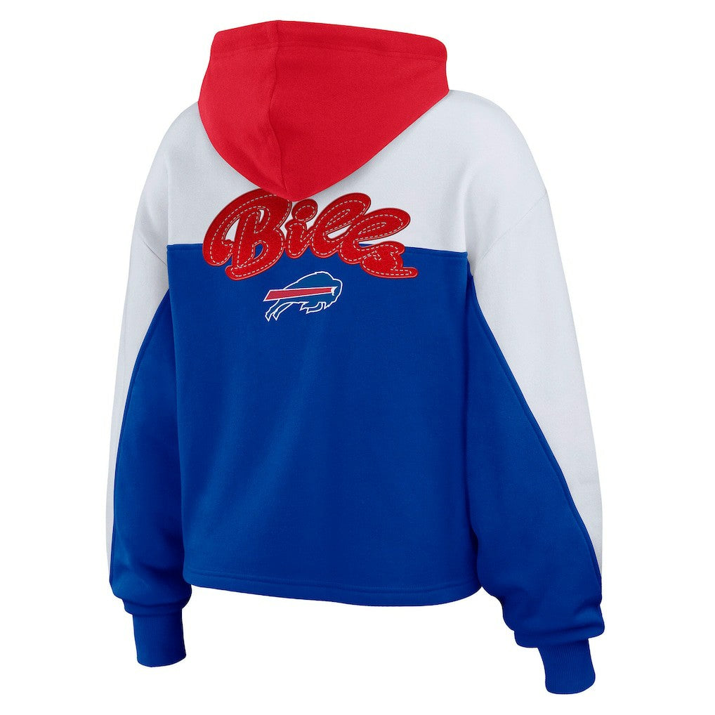 Buffalo Bills WEAR by Erin Andrews Women's Plus Size Color Block Full-Zip Hoodie Royal