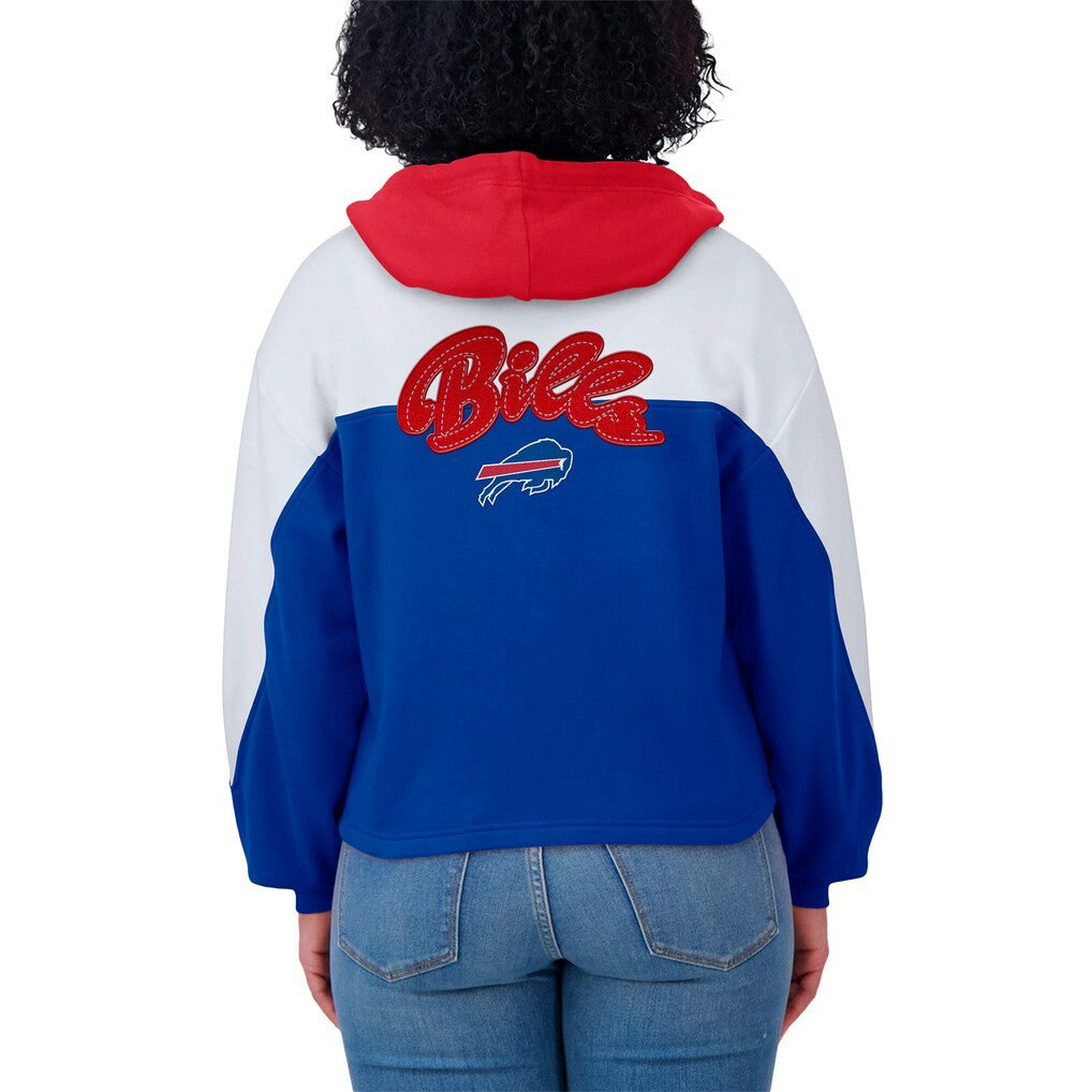 Buffalo Bills WEAR by Erin Andrews Women's Plus Size Color Block Full-Zip Hoodie Royal