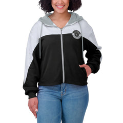 Las Vegas Raiders WEAR by Erin Andrews Women's Plus Size Color Block Full-Zip Hoodie Black
