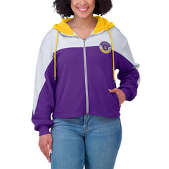 Minnesota Vikings WEAR by Erin Andrews Women's Plus Size Color Block Full-Zip Hoodie Purple