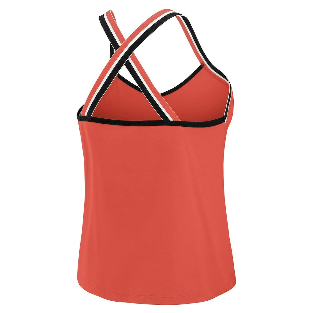 Kansas City Chiefs WEAR by Erin Andrews Women's Cross Strap Tri-Blend Tank Top Red